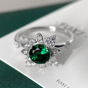 แหวนแฟชั่นชุบทอง 18K ประดับเพชรซิคอนหลากสีรูปเกล็ดหิมะ สำหรับงานหมั้น งานครบรอบ และงานปาร์ตี้ - Product Image 5