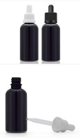 Flacon et pot cosmétiques en verre violet foncé anti-UV pour huiles essentielles et lotions