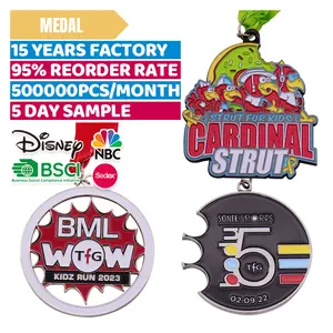 Custom Hollow Out Medals Personalized 3D Marathon Medal Sports Metal Medallion Running Winner Awards Enamel Medal