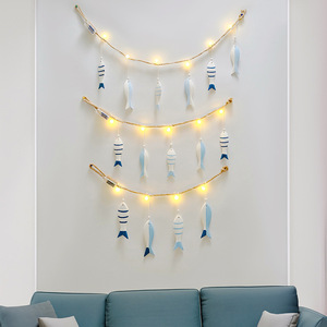 LED <b>Light</b> Strings Fish Pendant Indoor Bedroom Decoration Mediterranean Ocean Style Night <b>Light</b> Plastic Material 25000 Hours - Product Image 1