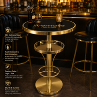 Meubles de discothèque au design moderne, tables de bar VIP de luxe en acier inoxydable rondes pour soirées KTV et cocktails