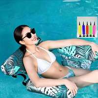 Hamac flottant gonflable de haute qualité, pliable, imprimé, avec dossier, personnalisable OEM pour fête au bord de la piscine