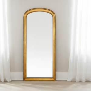 Specchio da Parete <span class=keywords><strong>Vintage</strong></span> con <span class=keywords><strong>Cornice</strong></span> Dorata ad Arco, Specchio Decorativo Classico con <span class=keywords><strong>Cornice</strong></span> in Legno per Bagno e Soggiorno, per Arredamento Casa - Product Image 2