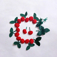 Écussons ronds personnalisés en crochet 3D brodés de cerises, à coudre sur tissu en dentelle pour chapeaux