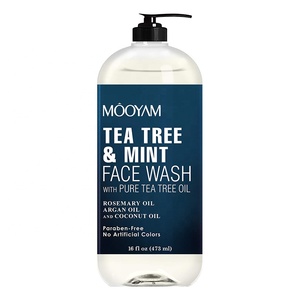 Nettoyant visage à l'huile d'arbre à thé pure, nettoyant anti-acné, hydratant, <span class=keywords><strong>savon</strong></span> liquide pour le visage, logo personnalisé, nettoyant visage à l'huile d'arbre à thé avec de la menthe - Product Image 1