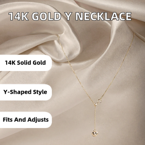 Collar con Colgante de Corazón en Oro Sólido de 14K, Chapado en Oro, Cadena Ajustable con Diseño en Forma de Y, Joyería para Mujer, Regalo de Compromiso, 0.5g - Product Image 2