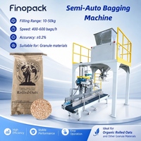 Machine d'emballage semi-automatique pour flocons d'avoine biologique 25 kg, ensacheuse à bouche ouverte pour céréales et granulés, ligne de pesage et d'emballage