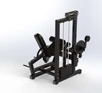 Machine de musculation commerciale robuste à charges guidées, trois fonctions : extension et flexion des jambes assises, pour les ischio-jambiers