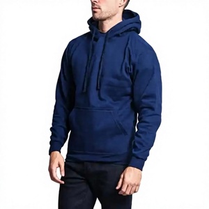 Men Hooded <b>Sweatshirt</b> Solid Color Cotton <b>Fleece</b> Casual Winter Regular Fit Pocket Design Knitted Breathable <b>Lined</b> Hoodie - Product Image 6