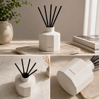 FUBEI LIVING Diffuseur de parfum d'ambiance en céramique à facettes de luxe avec logo personnalisé, coffret cadeau avec flacon de recharge d'huile, vente en gros