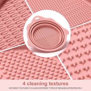 Tapis de nettoyage pliable en silicone pour pinceaux de maquillage, outil biodégradable pour le nettoyage des pinceaux cosmétiques, des houppettes et des éponges - Product Image 4