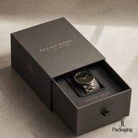 Boîte à montre personnalisée avec logo imprimé pour la présentation de montres de luxe, emballage haut de gamme pour horlogerie, étui de collection, identité de marque