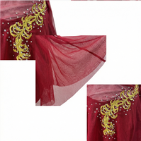 Robe de danse de salon rouge pour femmes et filles, justaucorps de patinage et de ballet, qualité professionnelle, ornée de diamants, pour compétition enfant