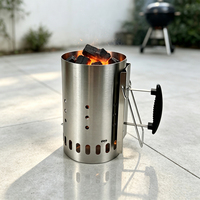Allume-charbon de barbecue en acier inoxydable, cheminée à charbon portable, allume-feu pour grillades en extérieur