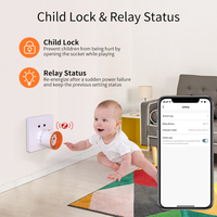Prise intelligente 16a Tuya Matter avec moniteur d'énergie de puissance Eu FR multi-prise Tuya App Control fonctionne avec Alexa Google Assistant