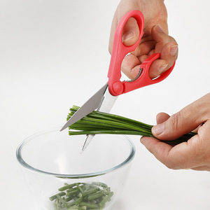 <b>Kitchen</b> Stainless Steel <b>Scissors</b> 7 Inch Red Heavy Duty For Vegetable Cutting Home Use - Product Image 1
