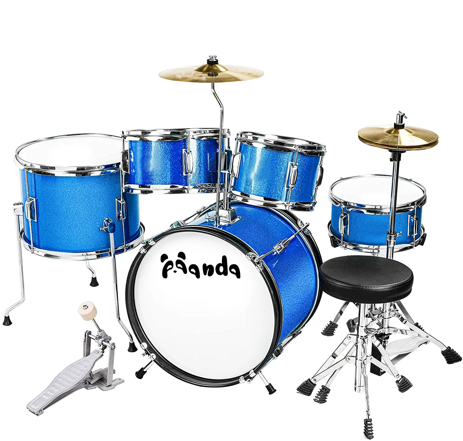 Drum Set für Beginners 16 zoll Kids Drum Kit 5-Piece Junior Drum Set für Kids mit Adjustable Throne/Cymbal/Pedal/Drumsticks