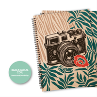 Organiseur à anneaux spirale A5 A4 personnalisé ColorFly avec couverture rigide, options multicolores, pages lignées vertes, 100 feuilles