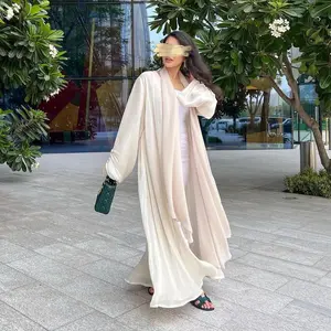2024 Latest Wholesale Eid Dubai Abaya Elegant Turkey Luxury Modest Abaya Girl Women Muslim Dress Sparkly Kaftan Open Abaya