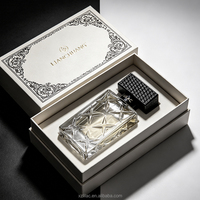 Flacon de parfum en verre haut de gamme 50 ml, forme élégante, texture tendance, flacon de parfum personnalisé de luxe, cadeau d'affaires idéal