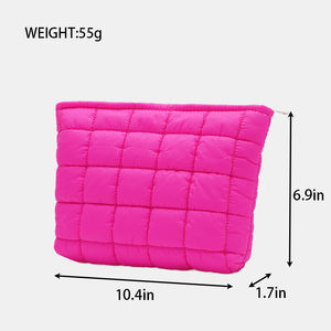 Bolsa de <span class=keywords><strong>maquillaje</strong></span> de nailon acolchada de gran capacidad personalizada, bolsa de viaje plegable para inodoro y almacenamiento al aire libre - Product Image 3