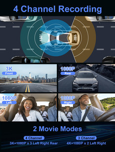 Ai DMS Dash Cam Phía Trước Phía Sau Bên Trong Với Điều Khiển Hệ Thống Giám Sát 360 ° Xe Máy Ảnh 4K Dashcam 4 Kênh Máy Ảnh Cho Xe Ô Tô - Product Image 4