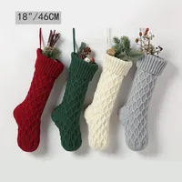 חג המולד לסרוג Custom דפוס כפרי אישית חג המולד קישוט חג המולד גרביים תלויים גרבי מתנת תיק