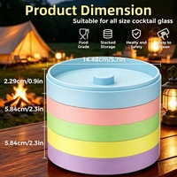 Ensemble de 5 niveaux de saupoudreurs à sel en plastique pour margaritas avec 2 éponges, saupoudreur à sucre et sel pour cocktails, outil de bar pour margaritas