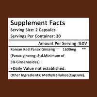 Capsules de Ginseng Panax Coréen de Haute Qualité, Extrait de Fenugrec, Graines Noires, Ginkgo Biloba, Maca et Ginseng Panax