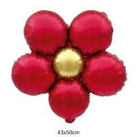 Ballon circulaire en aluminium mat en forme de fleur à cinq pétales, vente en gros pour la décoration de mariages et d'anniversaires