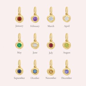 Collier à chaîne lâche DIY en acier inoxydable avec pendentif 12 pierres de naissance, plaqué or 18 carats par électrolyse sous vide - Product Image 3