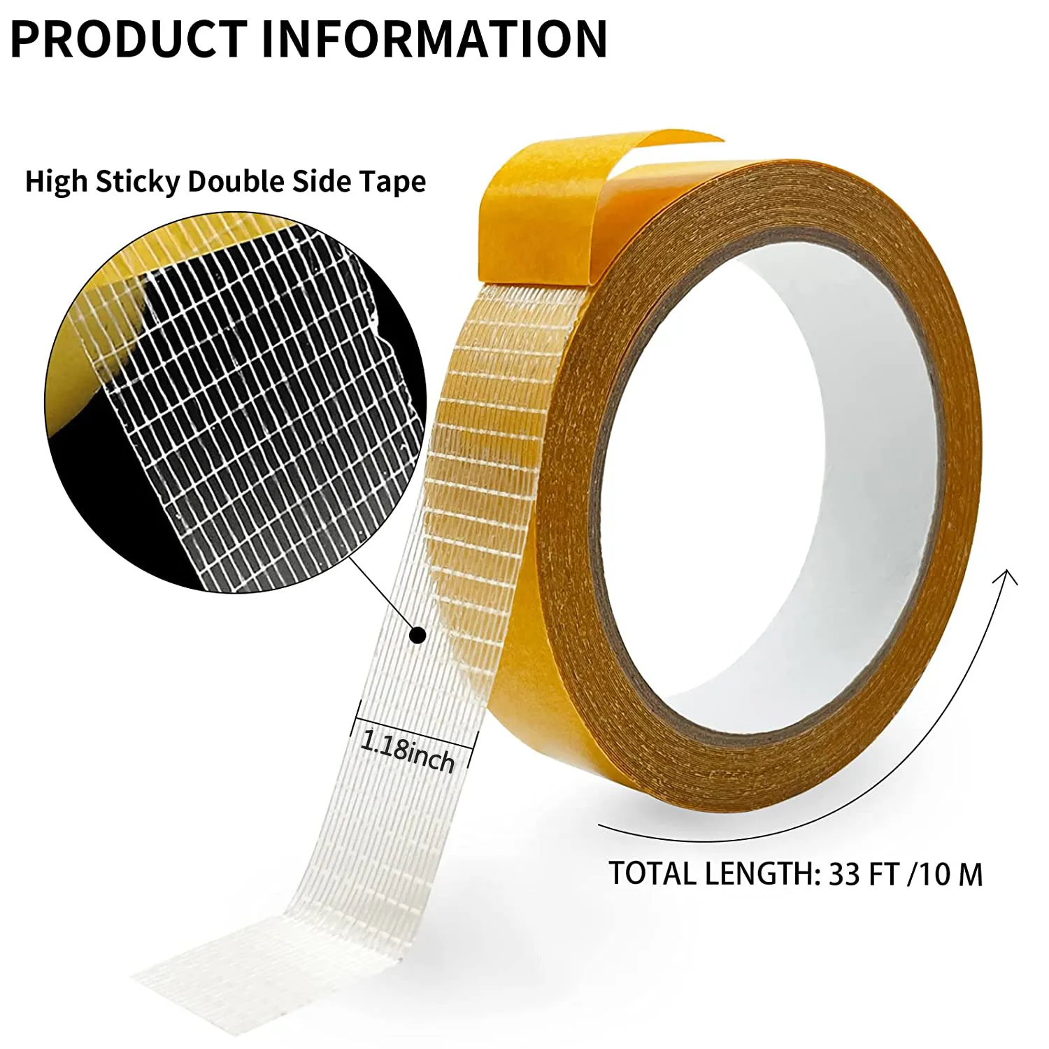 BP Floor Fabric Double-sided Adhesive Grid Tape Yellow High-adhesive Strong Carpet Tape For Wedding Party Exhibition