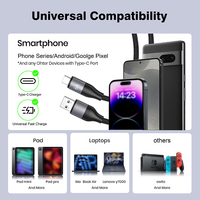 Câble USB-C HUGEEL Factory 240W 5A 100W à charge rapide, 0,9m, 1,8m, 3m, câble de données USB OEM pour téléphone, ordinateur portable, tablette, kit de câbles USB-C