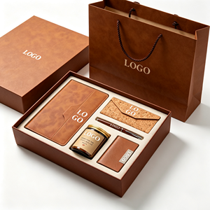 Set de Regalo Corporativo Premium con Logotipo Personalizado: Cuaderno de Cuero, Bolígrafo, Vela Aromática, Estuche para Gafas, Tarjetero de Lujo para Apreciar a Clientes - Product Image 1