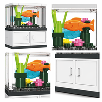 Ensemble de blocs de construction pour aquarium, jouet de construction STEM, briques éducatives DIY, kit de modèle d'habitat animal, cadeau pour enfants