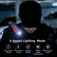 SUPERFIRE Lampe de sécurité routière LED rouge et bleue, rechargeable par USB, avec sifflet, autonomie de 11 à 25 heures, IP44