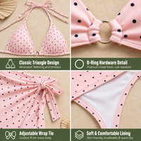 Maillot de bain bikini pour femme personnalisé, nouveau style, imprimé, cache-maillot, maillot de bain à couleurs contrastées, ensemble trois pièces