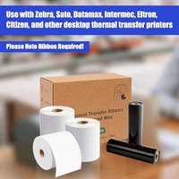 Rouleau d'étiquettes autocollantes de transfert thermique personnalisées en usine, 4x2 pouces (100x50mm), 1000 feuilles, adhésif puissant, blanc couché, pour exposition et épicerie
