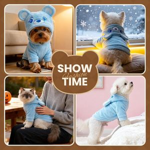 Sudadera con Capucha para Perro, con Orejas de Oso, de Forro Polar, para Perros Pequeños, Bulldog Francés, Cachorro, Diseño Clásico, Ropa Deportiva para Primavera e Invierno, Acogedora para Mascotas - Product Image 4