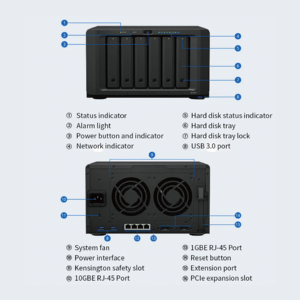 Serveur NAS 6 baies DS1621+ – Stockage de grande capacité, nouveau stock USB, stockage en réseau, NAS six baies - Product Image 2