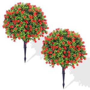 Árbol de topiario resistente a los rayos UV, Bola de boj de imitación, suministros de jardín, arbusto de boj artificial para <span class=keywords><strong>porche</strong></span>, ocasión de cumpleaños, fibra vegetal - Product Image 1