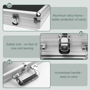 Portable Aluminum <b>Acrylic</b> Card Display Case with Handle for TCG Sports Cards Vertical Tiered <b>Storage</b> Rack - Product Image 3