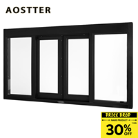 Ventanas y Puertas de Perfil de Doble Acristalamiento Resistentes a Huracanes, Ventana Corredera de Aluminio con Vidrio