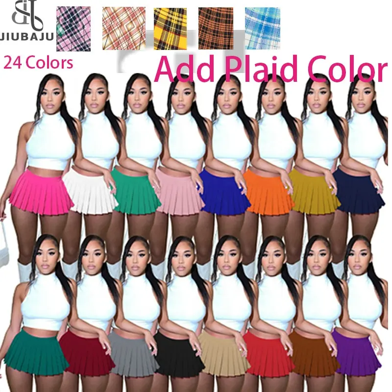 High Waist Mini Pleated Skirts Women Sexy Fashion Y2k Hot 2022 Summer Club Party Wear A-line Solid Color Skirt