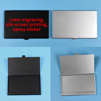 Logotipo personalizado, impresión serigráfica, adhesivo epoxi, portatarjetas de visita de aluminio, grabado láser, Material metálico