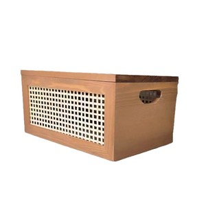 Panier de <span class=keywords><strong>rangement</strong></span> en rotin rétro classique Rectangle boîte de <span class=keywords><strong>rangement</strong></span> de bureau en bois massif avec plastique PET pour livre de famille <span class=keywords><strong>jouet</strong></span> stockage divers - Product Image 5