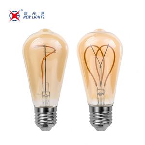Bohlam lampu Led filamen E27, cahaya Led antik Amber Glass Festival <span class=keywords><strong>St64</strong></span> Retro 2w 4w <span class=keywords><strong>6w</strong></span> 8w