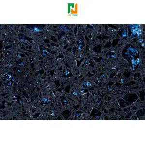 Chinês alta qualidade artificial starlight cristal brilhante marrom pedra de quartzo artificial
