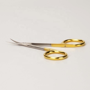 Tijeras para cutículas de acero inoxidable rusas para manicura de uñas profesional afilada dorada de alta calidad - Product Image 5