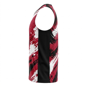 Maillot de basket personnalisé avec nom et numéro de l'équipe, impression numérique, 100% polyester, col rond, débardeur en mesh pour adulte, respirant, léger, séchage rapide - Product Image 2